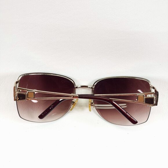 Womens Fashion Sunglasses Geometric Rimless Brown Gradient Lightweight Retro - Picture 7 of 7